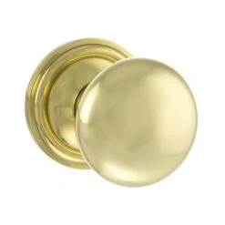 Atlantic Old English Harrogate Solid Brass Mushroom Mortice Knob On Concealed Fix Rose