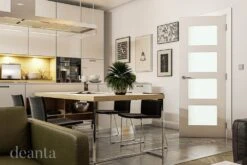 Deanta Coventry White Primed Clear Glass Internal Door