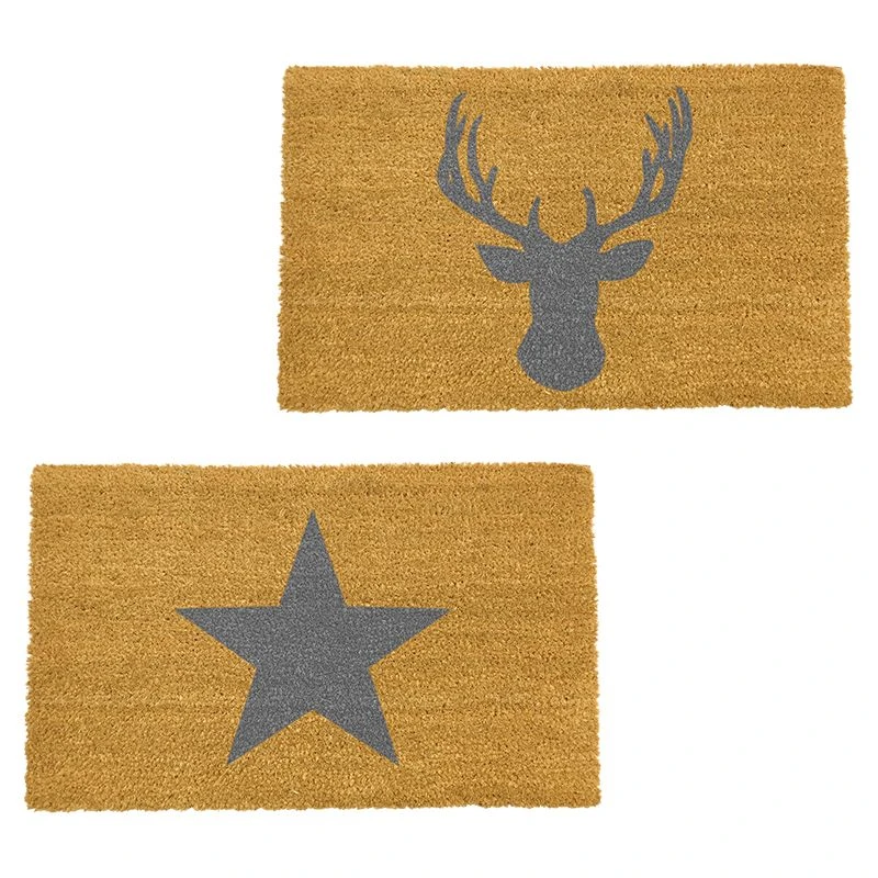 Artsy Grey Coir Doormat Non Slip Indoor Outdoor Mats - Image 2