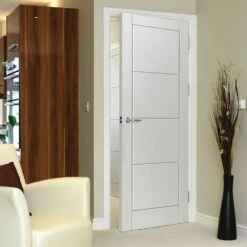 JB Kind Quattro Moulded White Primed Internal Door
