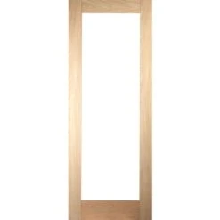 JELD-WEN Curated Oregon Shaker Unfinished Oak 1 Light Clear Glass Internal Door