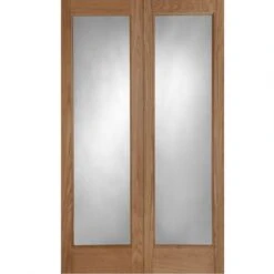 Mendes External Oak French Pattern 20 Front Door Pair