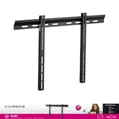 Vivanco Flat TV Wall Bracket For Large Screen Sizes Up To 165 Cm / 65 Inches