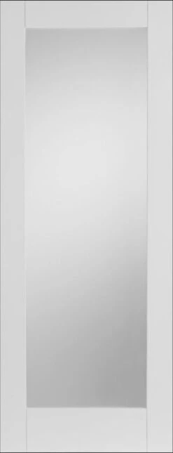 Door Superstore Delemere Shaker Primed White Clear Glass Internal Door