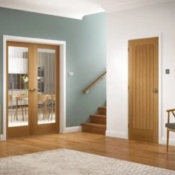 XL Joinery Suffolk Cottage Unfinished Oak Glass Internal Door Pair