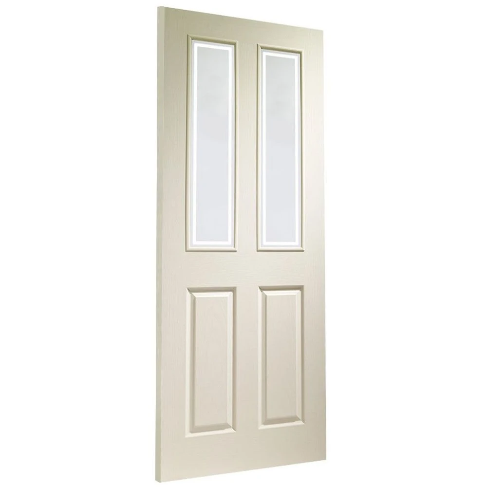 XL Joinery Forbes Victorian Moulded White Primed Glazed Internal Door - Image 5