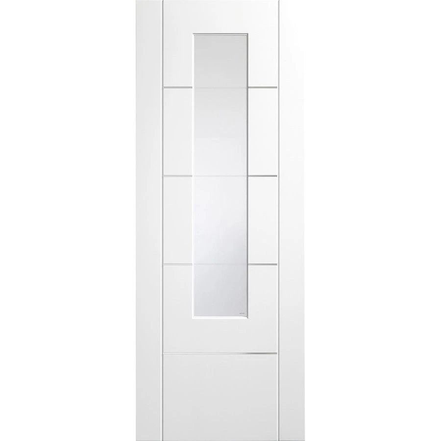 XL Joinery Portici Fully Finished White Clear Etched Glazed Internal Door - 1981mm X 762mm (78 Inch X 30 Inch)